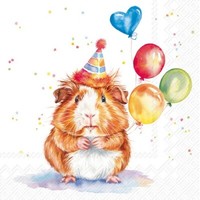 20 Servietten Birthday Kalli Hamster Luftballons Tiere Kinder Geburtstag 33X33Cm