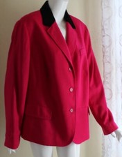 Talbots Sz 22w 2x Pink Elegant Wool Luxury Rich Velveteen Collar Blazer Jacket