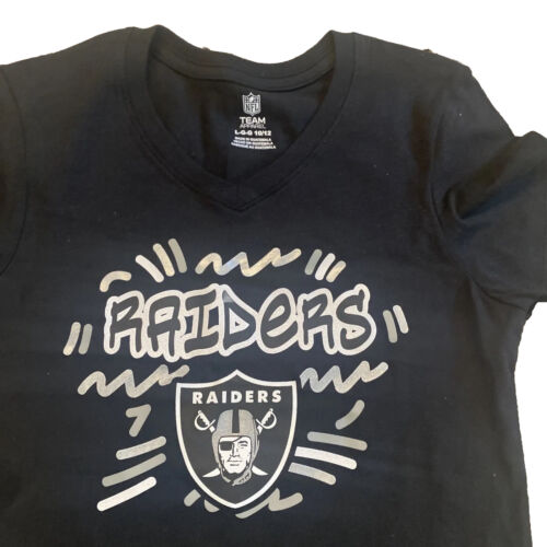 Las Vegas Raiders Girl's Sparkle Large 10/12 Shirt, NFL Football - Picture 1 of 7
