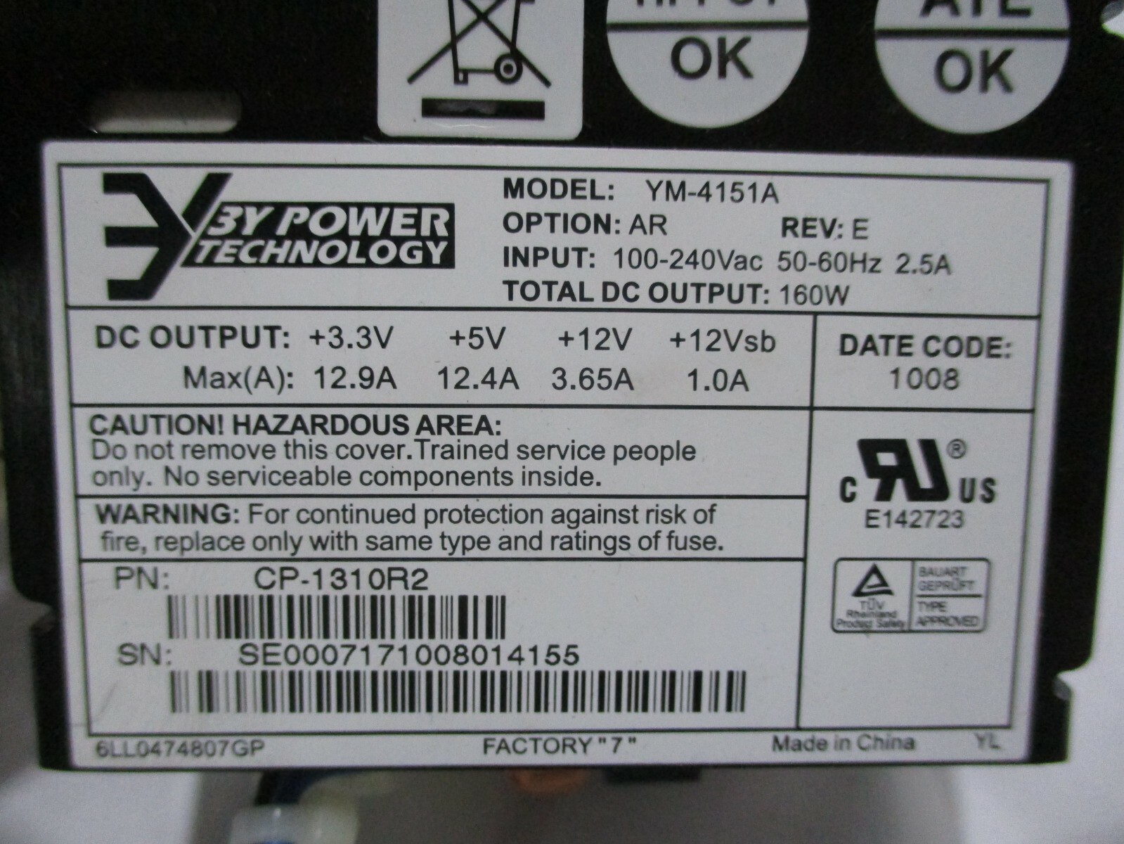 3y Power Technology Ym-4151a 160w Power Supply for sale online | eBay