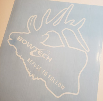 Bowtech Deer Elk Sticker Decal Gloss White 10x11'' Fast USA