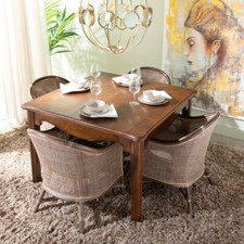 TAVOLO SALA DA PRANZO LEGNO MASSELLO CLASSICO COLONIALE cm 115 x 115 H 76 VINTAG