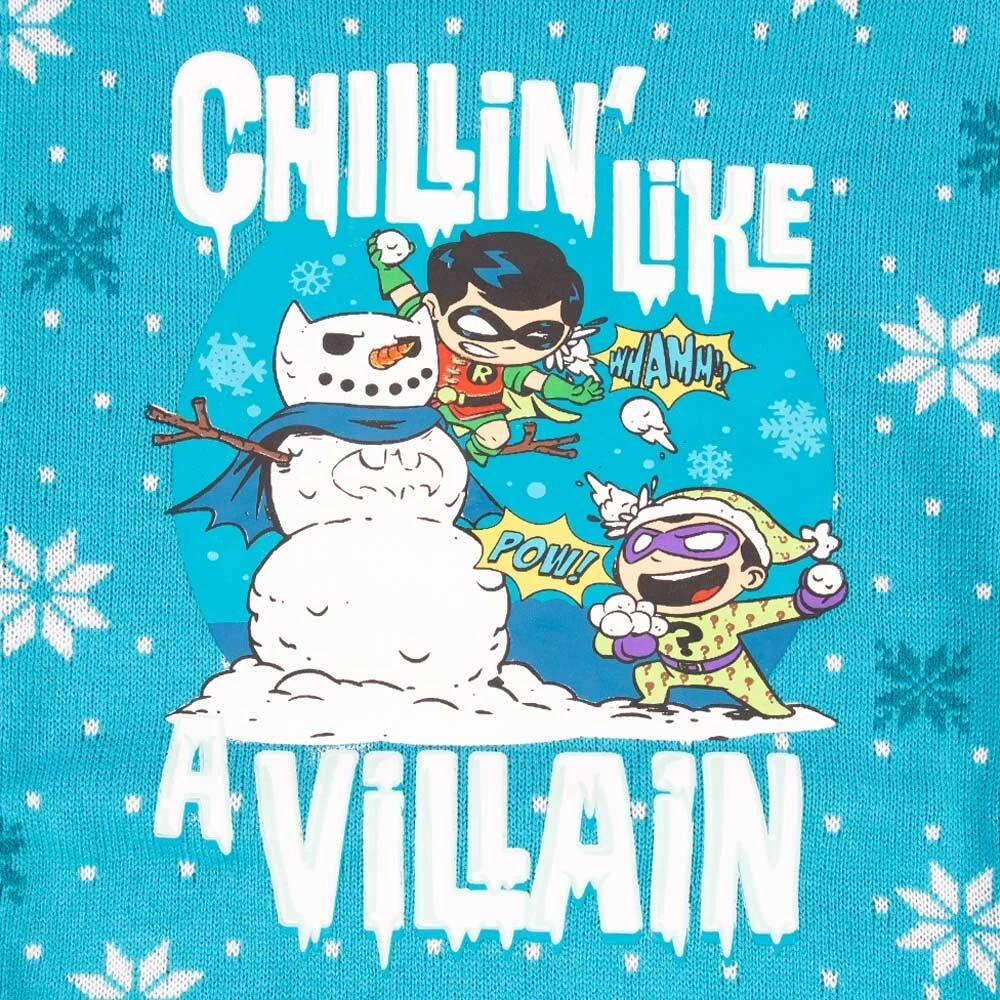 DC Comics Chillin Like a Villain 7-8 Ugly Christmas Sweater New Robin Joker