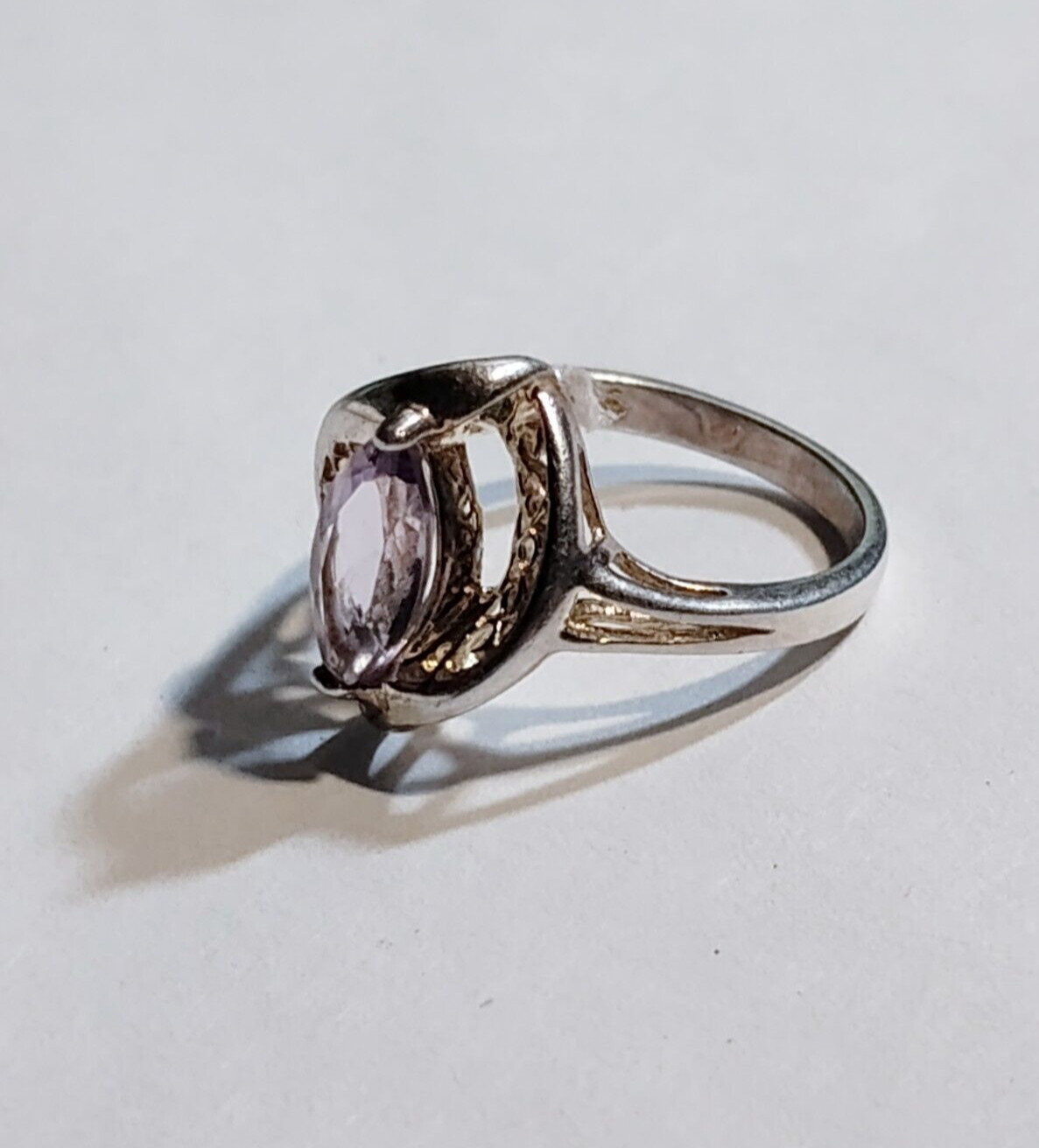 Solid sterling Silver 925 Amethyst Stone Vintage … - image 11