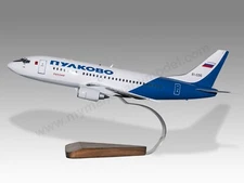 Boeing 737-500 Pulkovo Airlines Desk Wood Airplane New Model Small Scale 1/100