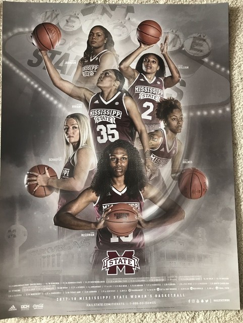 MISSISSIPPI STATE 2017 2018 Women s Basketball Schedule Poster HUGE 