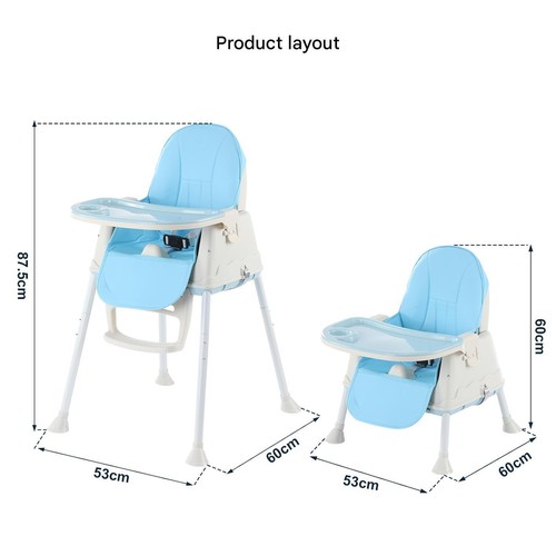 Adjustable 4-In-1 Baby Highchair Infant High Feeding Seat Toddler Table Chair UK - Picture 3 of 20