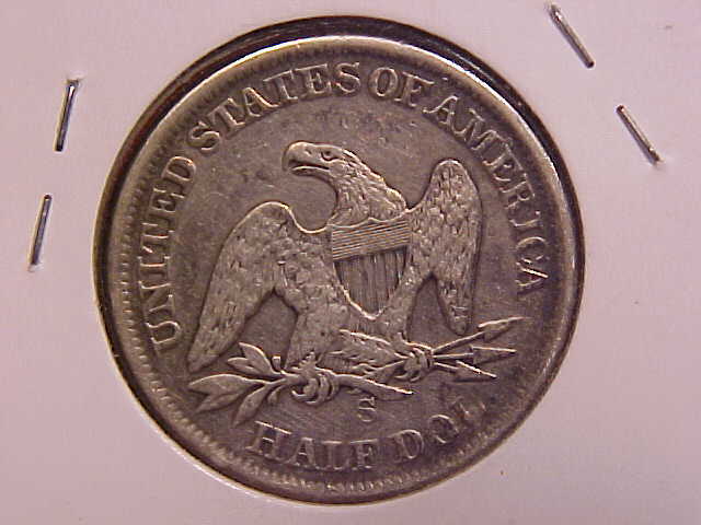 1860 S SEATED LIBERTY HALF DOLLAR - CLEANED - XF+ - SEE PICS