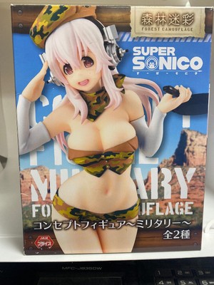 Super Sonico Concept Figure Military Urban Camouflage Navy Blue Anime Statue