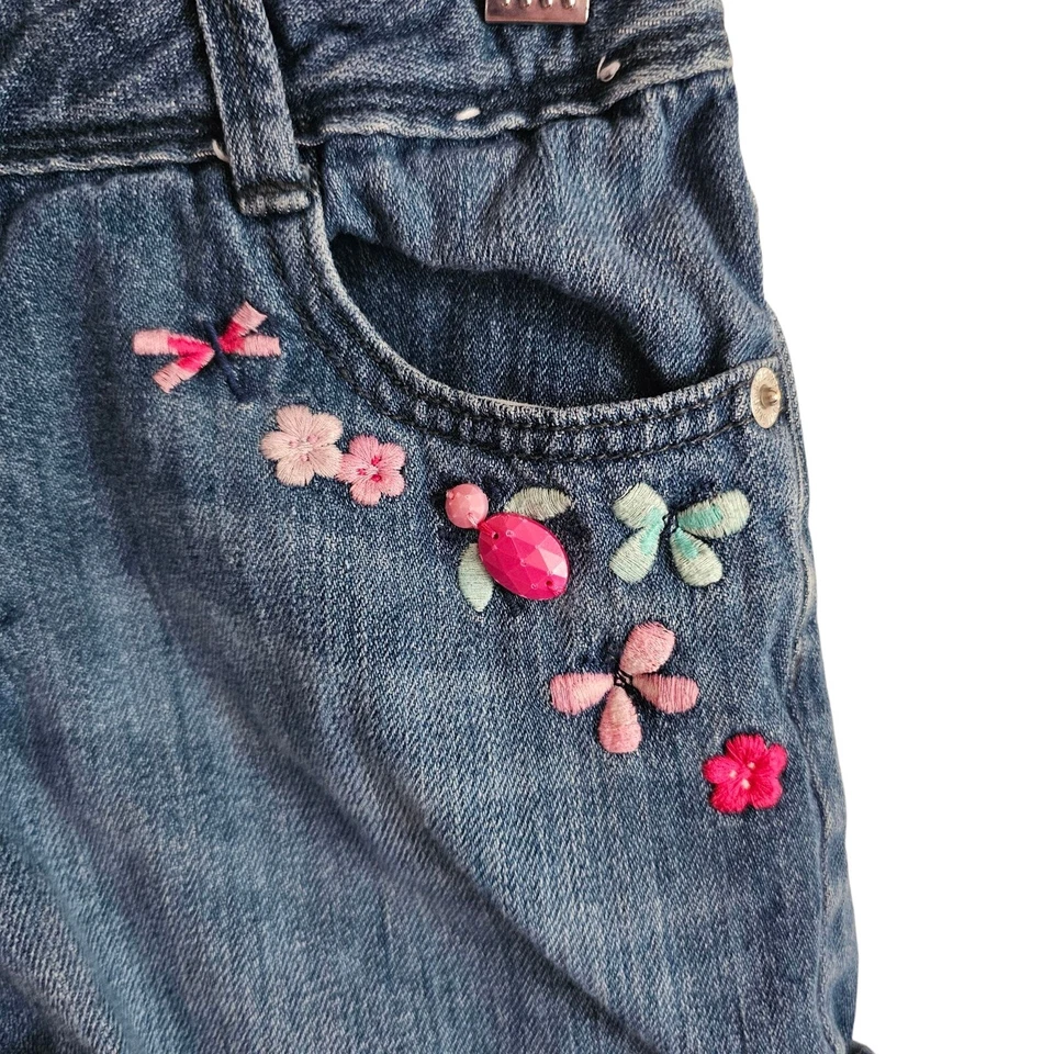Pantalones Cortos de Denim Gymboree Flor Adornado Puño Dobladillo Niñas Talla 10 Foto 3 de 4