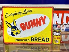 BUNNY BREAD EMBOSSED METAL ADVERTISING SIGN, ...
