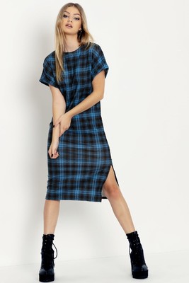Blackmilk Clothing - Tarten Grunge Blue Midi Tee Dress - XXS - NWOT