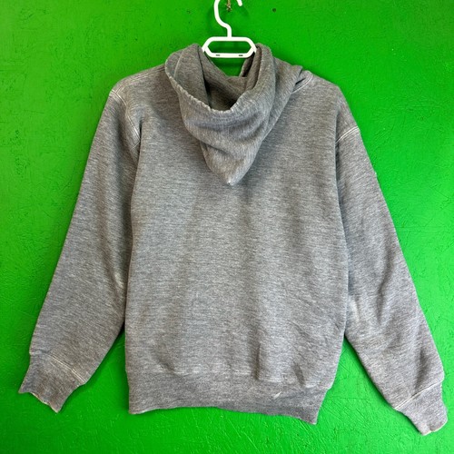 Vintage 1980s Russell RARE Double Face Layer Tri-Blend Gray Hoodie Men's Size M - Picture 7 of 9