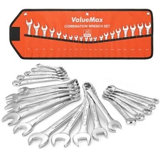 ValueMax Mechanics Wrench Set Metric and Standard 20PCS Complete Combination