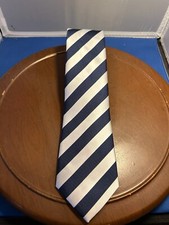 Puccini Men  s Blue  White 100 Microfiber Striped Tie Necktie Handmade