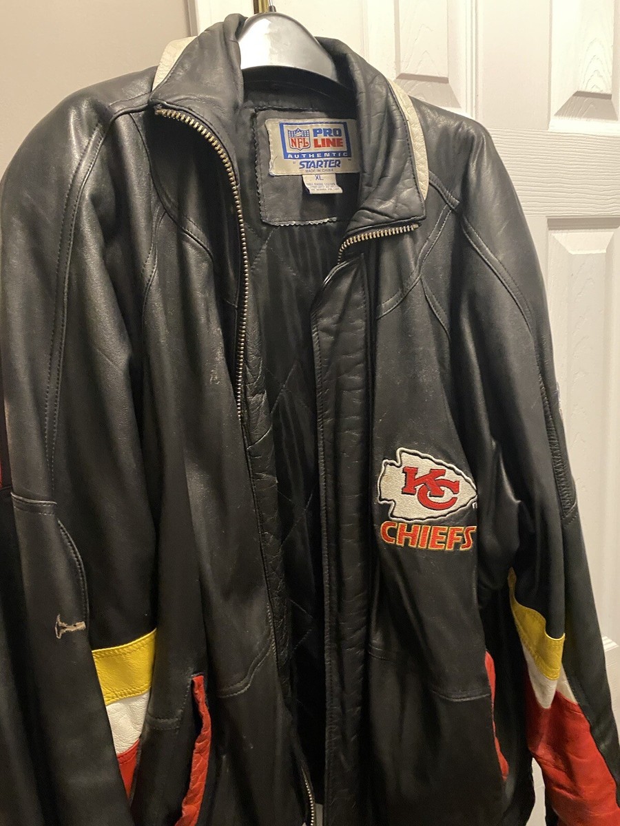 1990's Kansas City Chiefs leather starter jacket | eBay