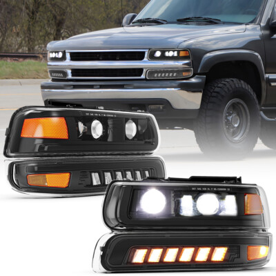 4pcs LED Headlights DOT Bumper Lamp For 2000-2006 Chevrolet Suburban 1500 / 2500