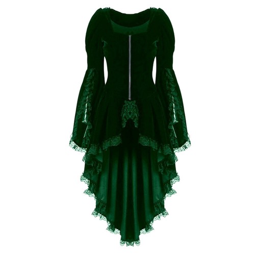 Women Retro Gothic Punk Rave Long Coats Brocade Steampunk Victorian Dress Jacket - Picture 19 of 20