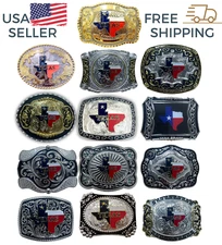 WMG Texas State Belt Buckle Flag  Map Cowboy Rodeo Western Hebillas Vaqueras