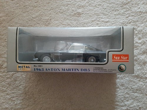 1:18 Die Cast NIB 1963 Aston Martin DB5 Car Sun Star Metal Black Collection Ltd - Picture 6 of 10