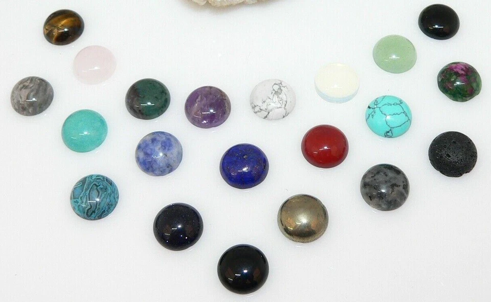 Ring Fingerring Schmuck Edelstein Cabochon 12mm Ø Auswahl Edelstahl unisize c03a - Bild 4 von 4