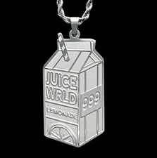 Juice WRLD Lemonade Necklace! Etched Stainless Steel Pendant + Steel Chain 999