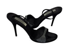 Vero Cuoio Womens Shoes Black Suede Crystal Size 41 Italy 420