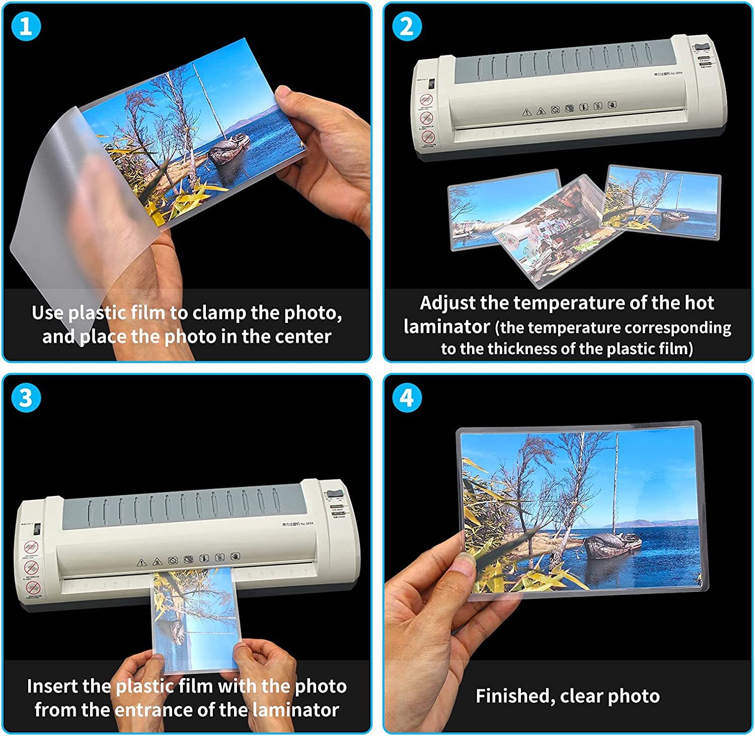 A4 Laminating Pouches Gloss Laminator Laminate Sheets Waterproof 216mm