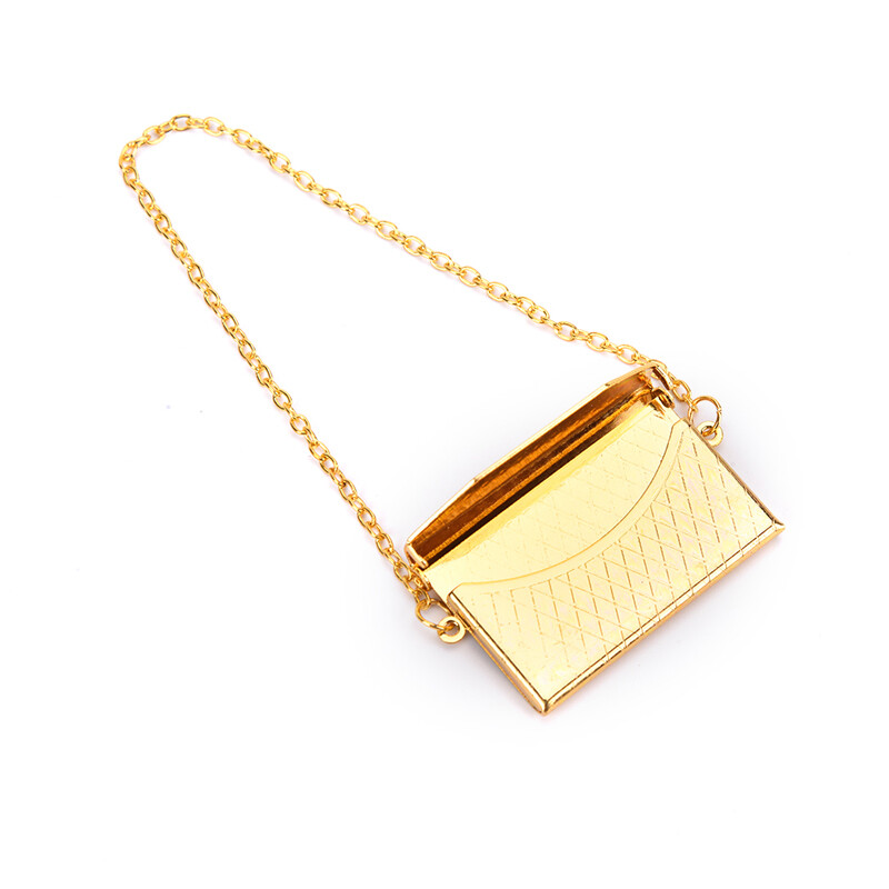 1Pc Metal Chain Pack Doll Bag Miniature Shopping Handbag Clothes AccesY
