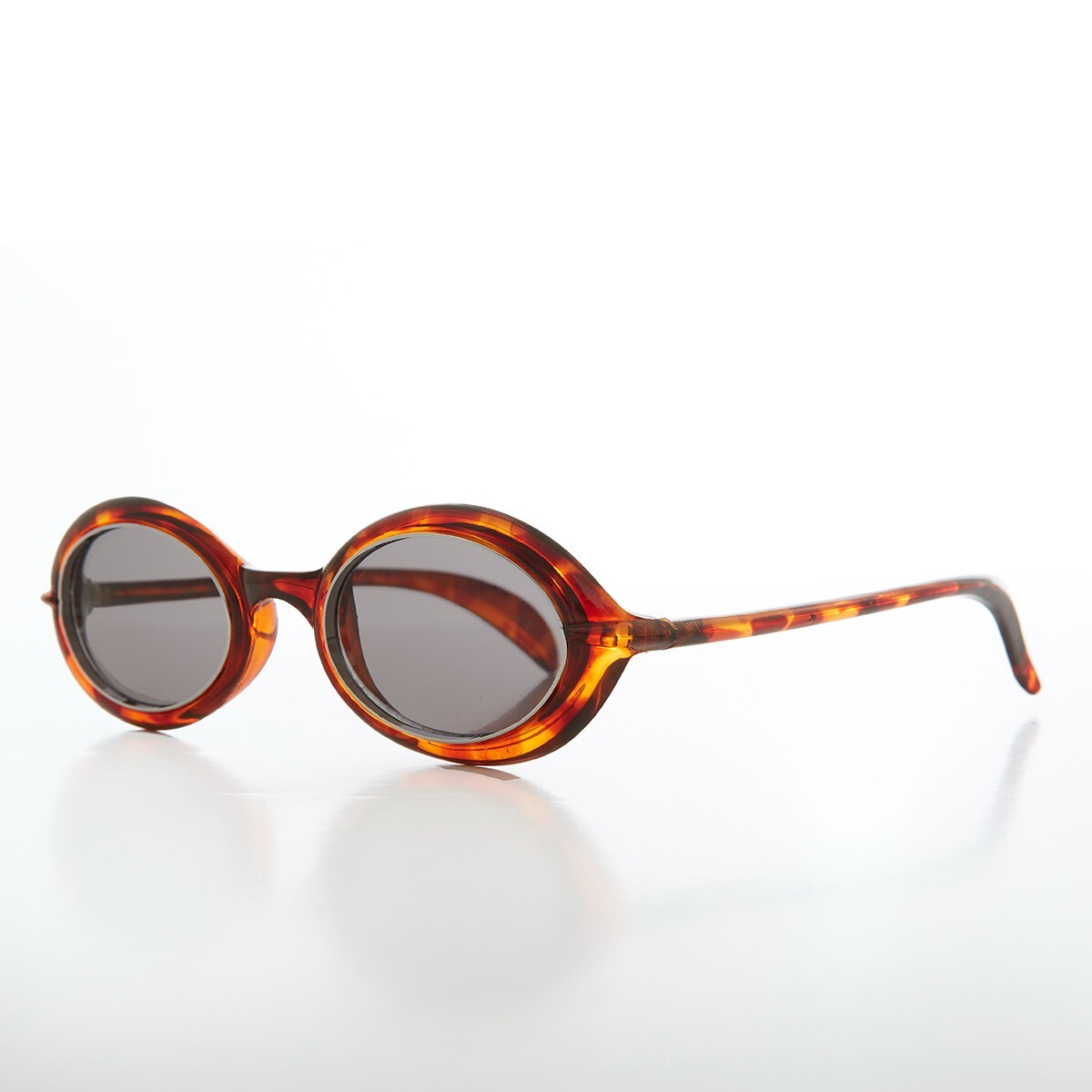 Gafas De Sol Ovaladas Vintage Sci-Fi Marrón Plateadas Pequeñas - NANO