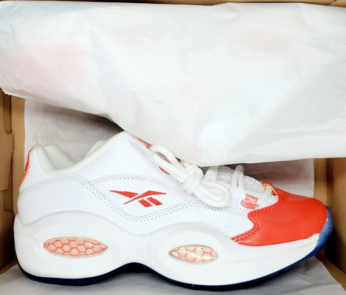 Reebok Question Retro Low Orange Toe GS Sz Women NIB FY2344