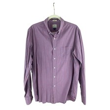 J.Crew Slim Fit Men's Purple Red Checkered Button-Down Dress Shirt L Stretch Pre