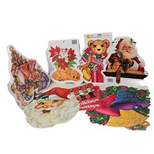 Lot Of 14 Christmas Vintage Cutout Paper Cardboard Decoration Santa Clause