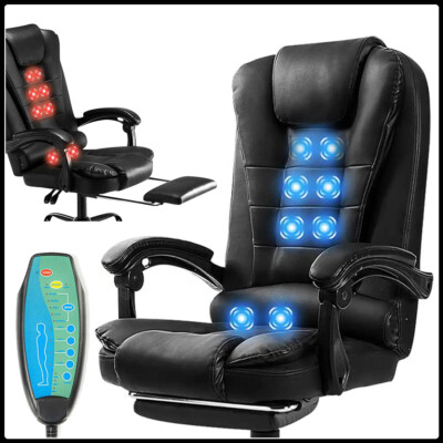 Massage Office Chair Leather Gaming Computer Desk Swivel - Main Image