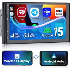 7" Android 15 Car Stereo Radio Carplay GPS Navi WIFI 4 64GB Double 2 Din MP5 BT