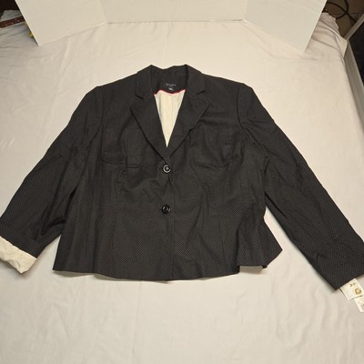 Womens Context Blazer Size 22W Nwt Black w White Polka Dots