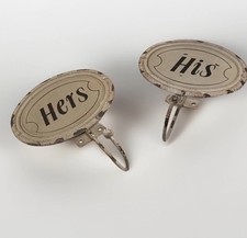 Rustic His & Hers Farmhouse Metal Bathroom Towel Wall Hooks Holder Set(2) Decor