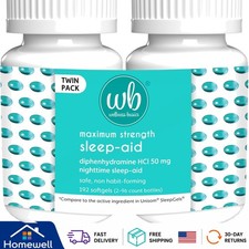 Twin Pack Restful Sleep Aid - 50 mg Non-Habit Forming Diphenhydramine Softgels