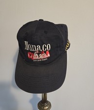 Vintage JGG Grand Prix Monaco Monte-Carlo No. 1 Black with pin Strapback Cap