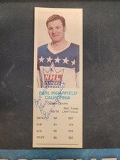 1970-71 DADS COOKIES EARL INGARFIELD AUTO NHL HOCKEY CALIFORNIA