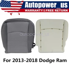 Driver Bottom Seat Cover Gray & Foam For 2013-2018 Dodge Ram 1500 2500 3500 4500