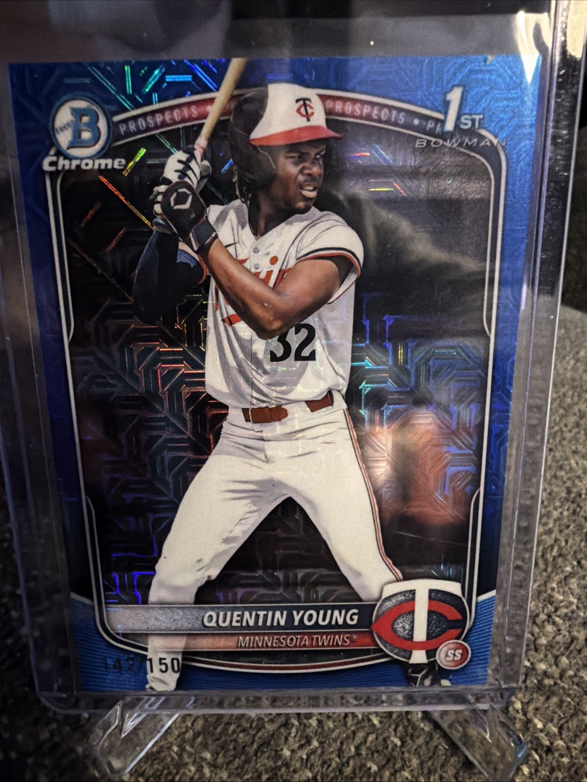 2025 Bowman Draft Quentin Young 1st Blue Mojo Refractor /150 #BDC-92