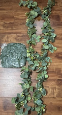 3 Artificial Eucalyptus Garland 2 with Flowers 70" Each Realistic Faux Greenery