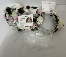 Flower Headbands-Hair Wreaths-Floral Garland Crown-Corona with Ribbon FIVE NWT