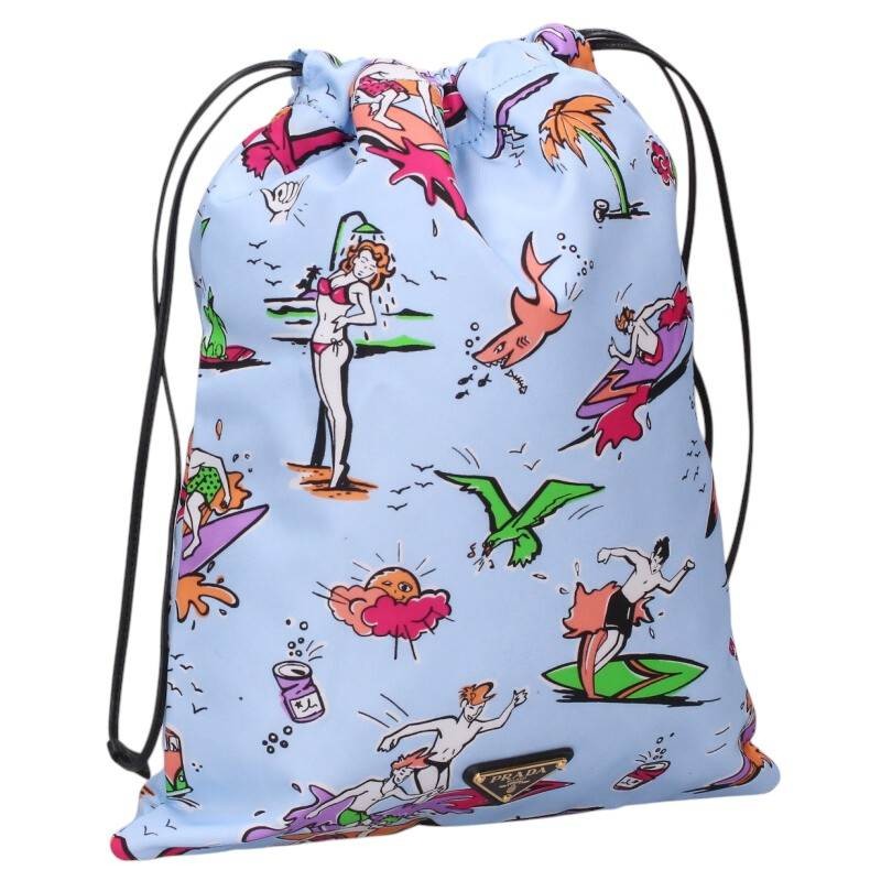 Prada Triangular Logo Plate Surfer Pattern Re-Nyl… - image 1