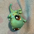 Littlest Pet Shop LPS Lizard Figure Green Blue Spotted Brown Eyes — photo 1