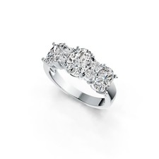 Sterling Silver Semi Mount Ring Setting Oval OV 8X6mm OV 7X5mm with White Topaz