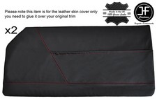 RED STITCH 2X FRONT DOOR CARD LEATHER COVER FITS TRIUMPH VITESSE CONVERTIBLE