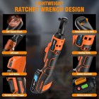 Protmex 3/8 Cordless Ratchet Wrench, 60FT-LBS 80N.m Electric Ratchet with 21V...