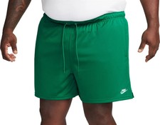 New Nike Men's Club Mesh Futura Flow Shorts Malachite/White